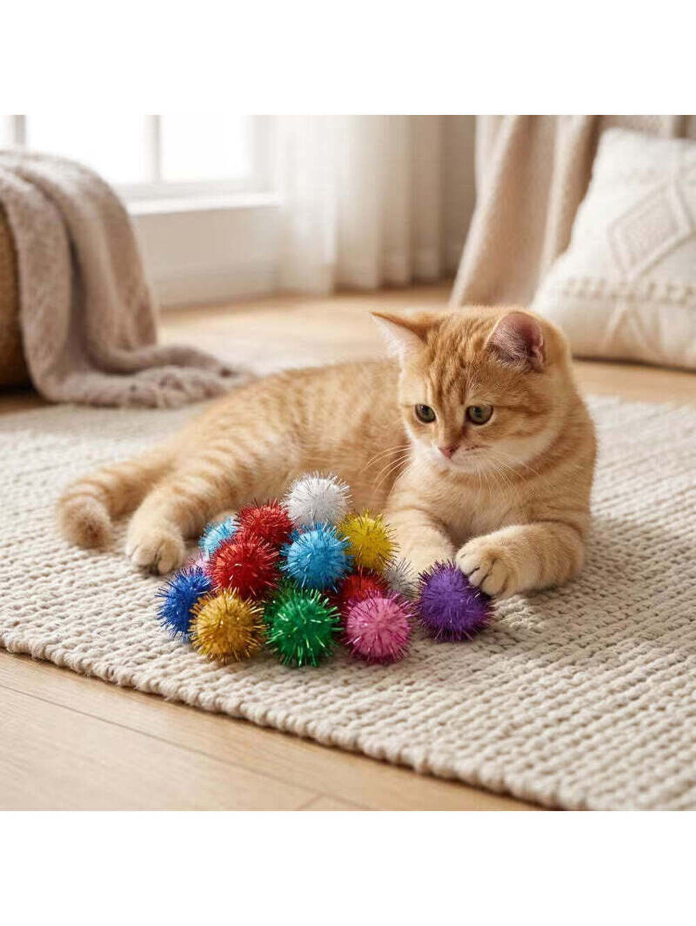 15pcs Cat Teaser Toy Set, Random Color